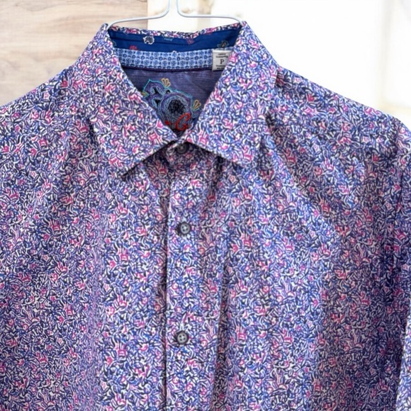 Robert Graham 'Precision' Mens Variegated Button Down Shirt - Picture 3 of 13